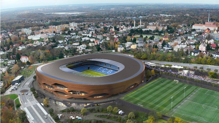 Primátor Ostravy představil vítězný návrh nového stadionu Bazaly