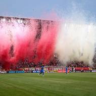 Pyro fanoušků Slavie Praha během utkání Fortuna ligy.