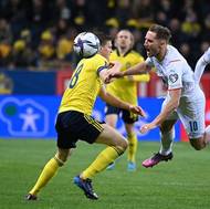 Jan Kuchta v zápase proti Švédsku.