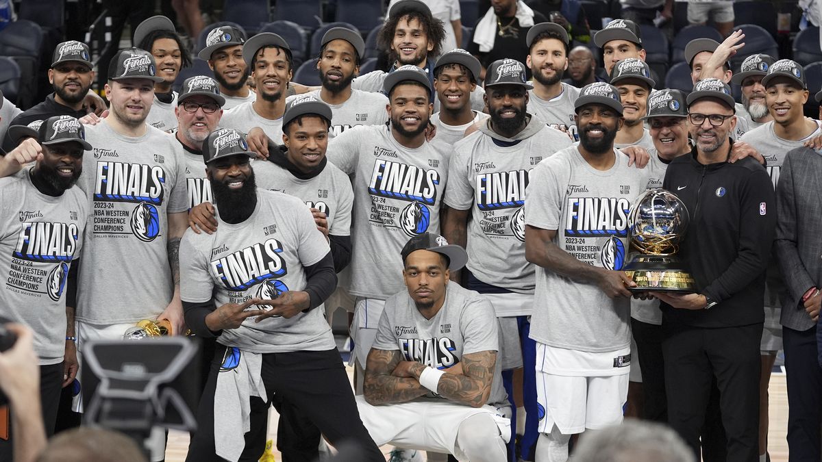 Dallas basketball gamers eradicated Minnesota.  Celebrating advancing to the NBA Finals