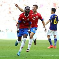 Kostarický Keysher Fuller slavící svůj první gól na MS.