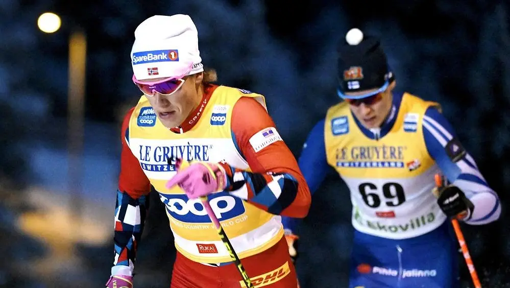 Pellegrino var den første for sesongen som slo Klaeb i skiløpernes sprint i Davos