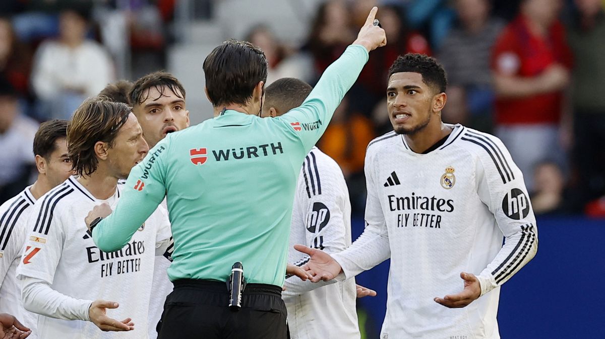 Real Madrid po vyloučení Bellinghama jen remizoval s Pamplonou