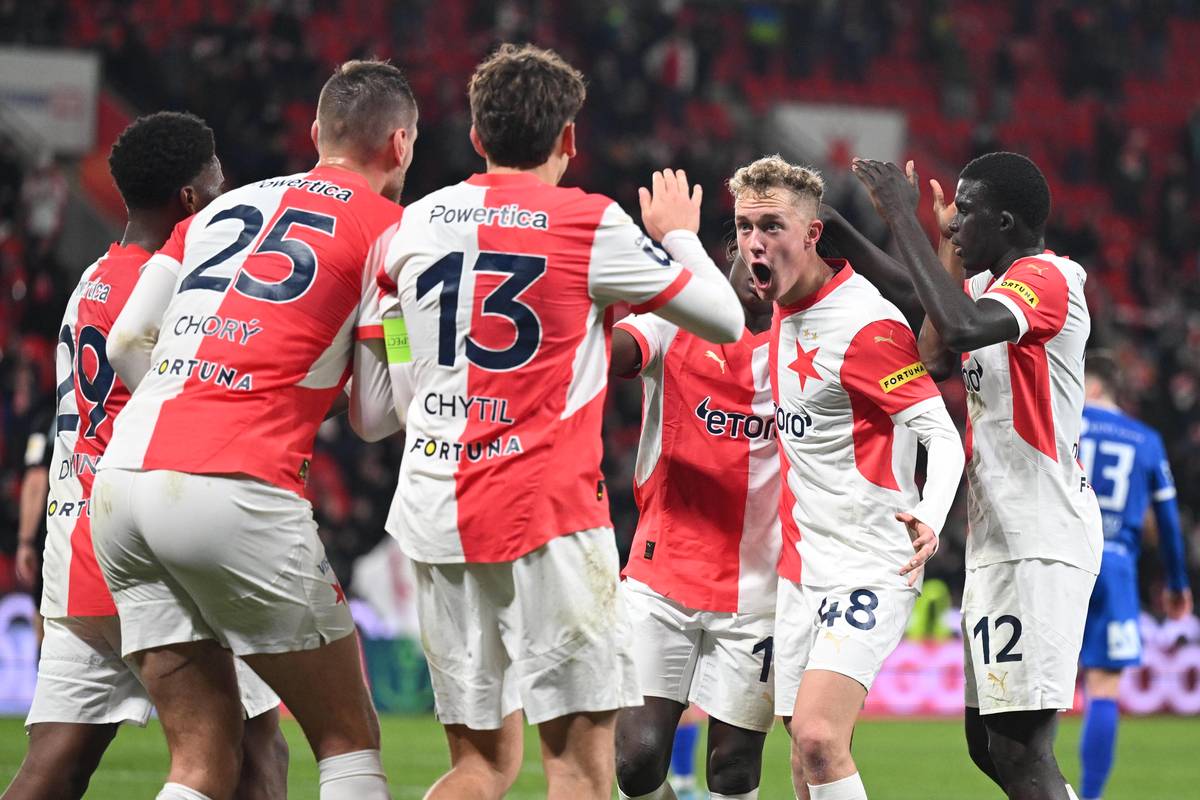 Radost fotbalistů Slavie