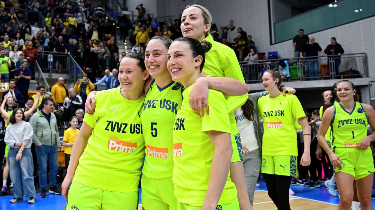 Basketball Players ZVVZ USK Praha Get Super Cup After European League Triumph