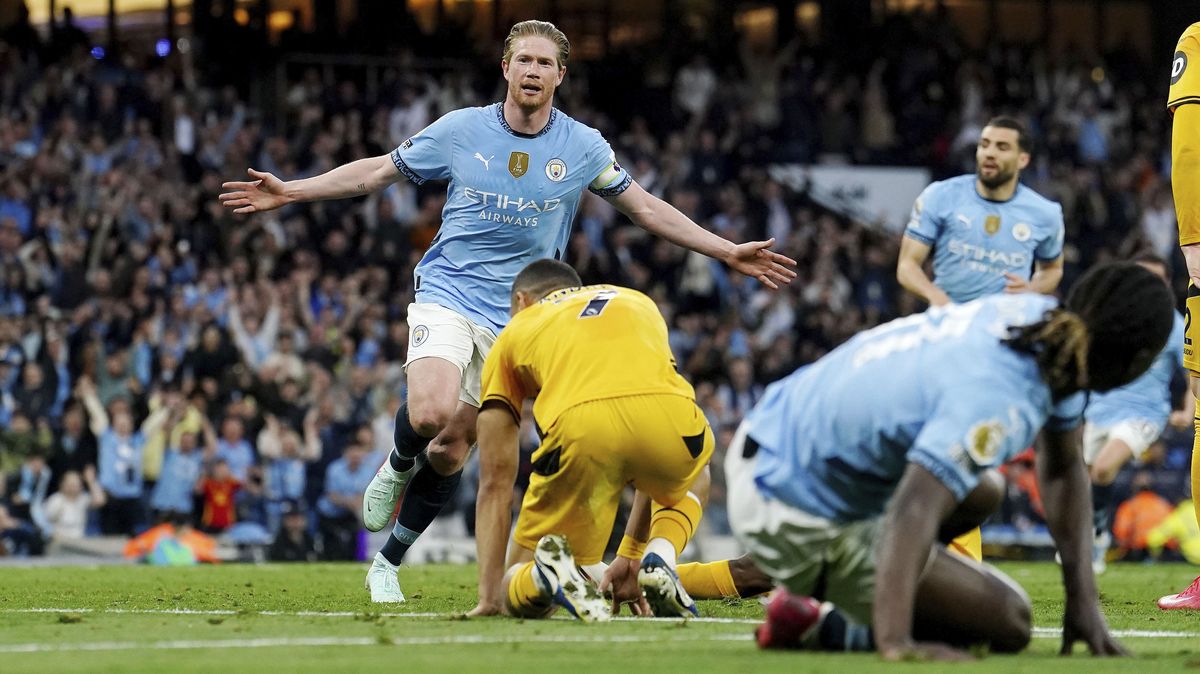 Loučící se De Bruyne rozhodl gólem o vítězství Manchesteru City nad Wolves