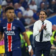 Simone Inzaghi při snaze naburcovat Inter.