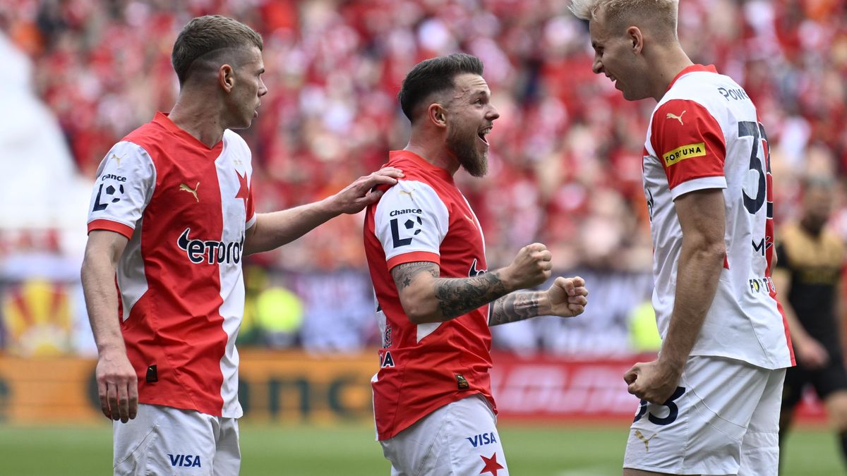 Slavia ukázala sílu a mistrovské oslavy si zpříjemnila jasnou výhrou nad Baníkem