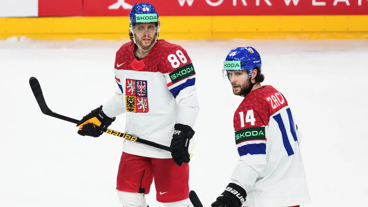 Jiří Šlégr and Radim Rulík presenting the initial six-player roster for Czechia ahead of the 2026 Winter Olympics.