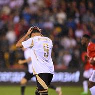 Sparťan Albion Rrahmani po neproměněné šanci proti Aktobe.