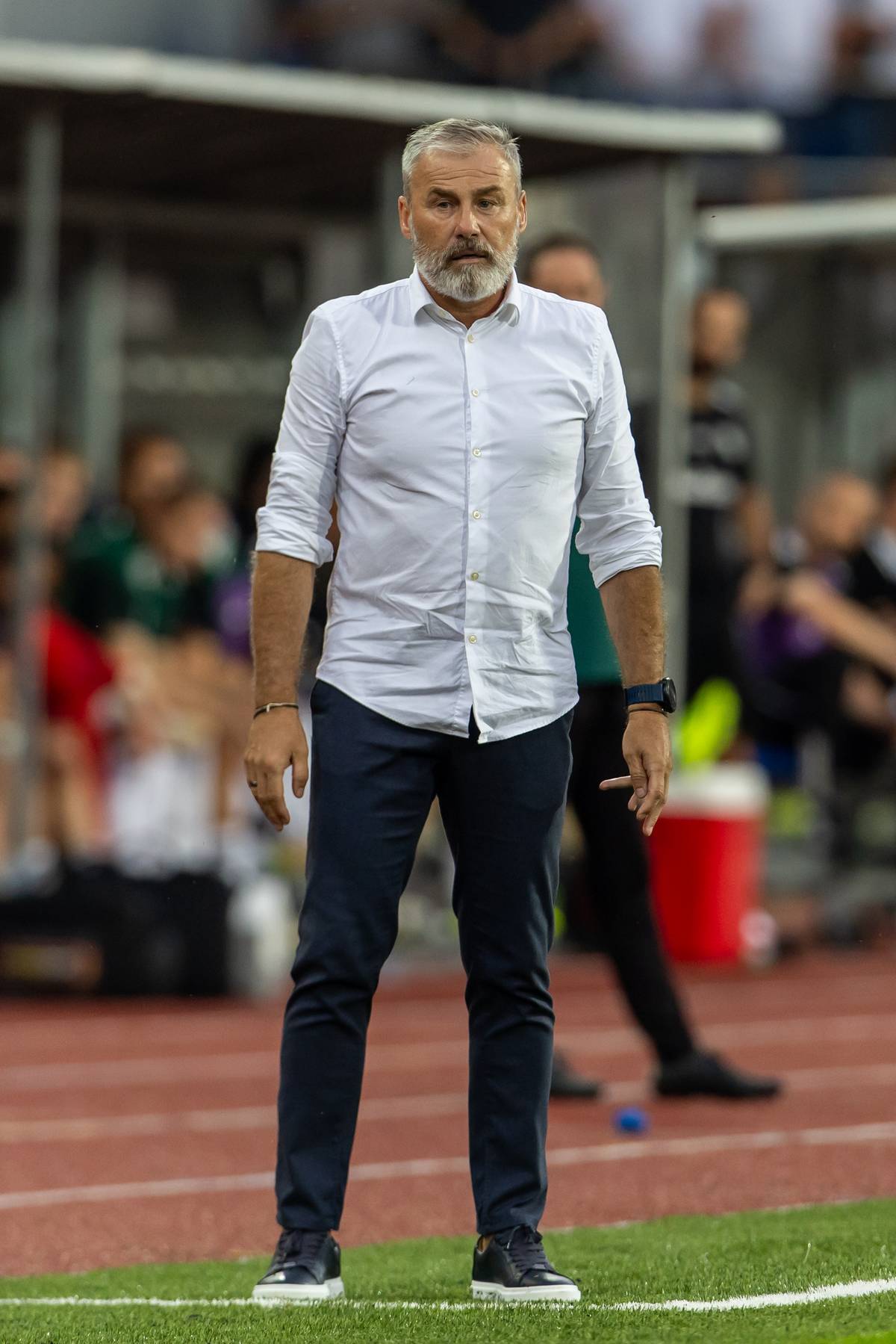 Trenér Baníku Pavel Hapal během duelu s Legií.