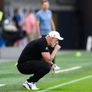 Trenér Slavie Praha Jindřich Trpišovský při utkání fotbalové ligy s Hradcem Králové.