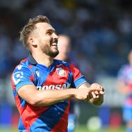 Gólová radost plzeňského útočníka Tomáše Ladry. 