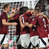 Euforie fotbalistů Sparty