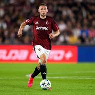 Krajní obránce Sparty Pavel Kadeřábek v ligovém utkání s Olomoucí.