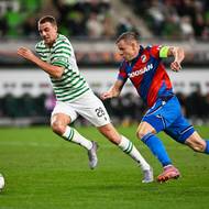 Kapitán Plzně Matěj Vydra při zápase s Ferencvárosem