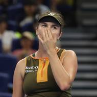 Linda Nosková při semifinálovém zápase proti Jessice Pegulaové