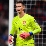 Brankář Matěj Kovář během utkání kvalifikace MS 2026 mezi Českem a Chorvatskem.