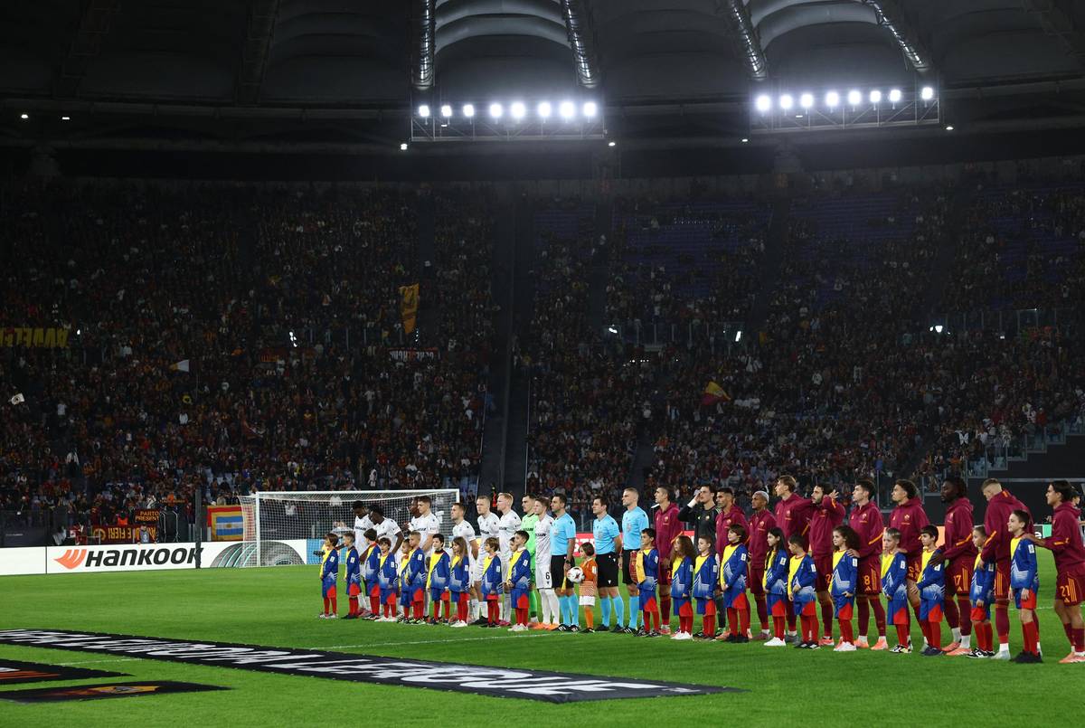 Fotbalisté Plzně před zápasem na AS Řím.