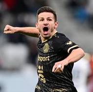 Václav Pilař slaví úvodní branku proti Slovácku