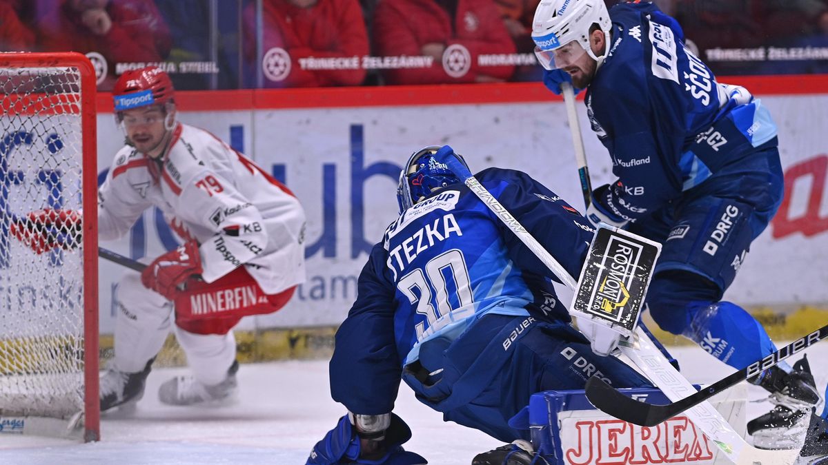 Bek Komety Gulaši v Třinci střílel i chytal. Skvělá práce, ocenil parťáka Ščotka. Úřadujícího mistra ale trápí přesilovky