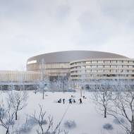 Plánovaná hokejová hala v Pardubicích