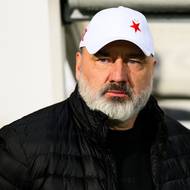 Trenér Slavie Praha Jindřich Trpišovský v Teplicích.