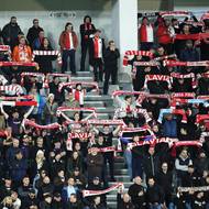 Fanoušci Slavie na Kypru.