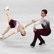 Anna Valesiová a Martin Bidař během volné jízdy na ME