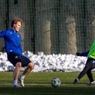<p></p>
<p>Zahájení zimní přípravy fotbalistů Baníku Ostrava, 3. ledna 2026, Ostrava. Lauri Laine z Ostravy a Srdan Plavšič z Ostravy.</p>
<p></p>