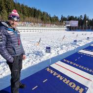 Správce střelnice Miloš Buchta u nových střeleckých stavů ve Vysočina Aréně. 