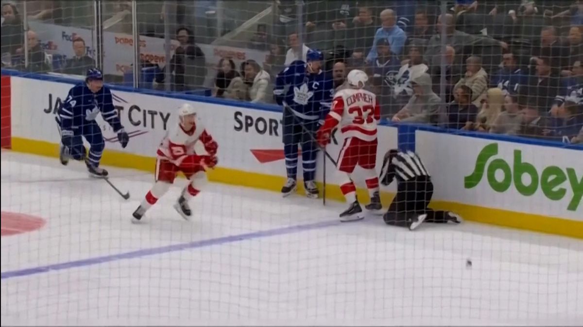 Rozhodčí v NHL dostal pukem do hlavy