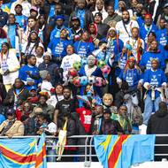 Fanoušci DR Kongo během fotbalového Afrického poháru národů.