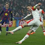 Nástřel před branku Katalánců. 