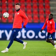 Erik Prekop ze Slavie Praha během tréninku před utkáním ligové fáze Ligy mistrů UEFA, SK Slavia Praha - FC Barcelona, dne 20. ledna 2026 v Praze.