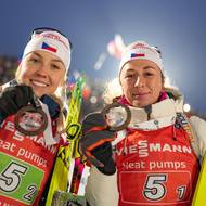 Ženská část smíšené štafety: Jessica Jislová a Tereza Voborníková.