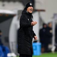 Trenér  Plzně Martin Hýský během utkání s Portem