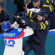 Martin Fehérváry a šermovačka s Filipem Forsbergem