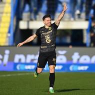 Fotbalista Hradce Králové Václav Pilař se raduje z gólu proti Liberci