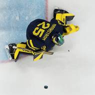 Švédský brankář Jacob Markström v zápase proti Slovensku