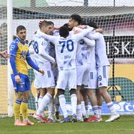 Fotbalisté Olomouce slaví.