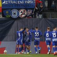 Radost fotbalistů Olomouce po vyrovnávací brance