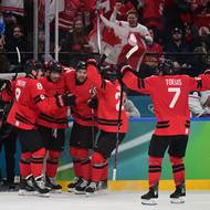 Kanadská radost po vyrovnávacím gólu.