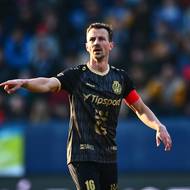 Kapitán Hradce Králové Vladír Darida behem utkání v Liberci.