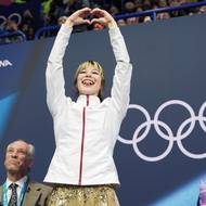 Nadšená Alysa Liuová po své volného jízdě na zimních olympijských hrách