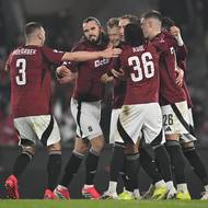 Sparťanská radost v duelu s Baníkem.