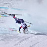 Hororový pád Lindsey Vonnové.