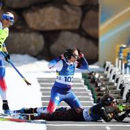 Simona Bubeníčková při odjezdu ze střelby