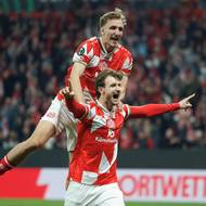 Stefan Posch poslal hned v úvodu druhé půle Mohuč do vedení. 