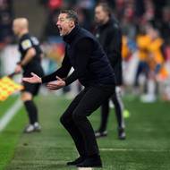 Trenér fotbalové Sparty Praha Brian Priske během derby v Edenu.